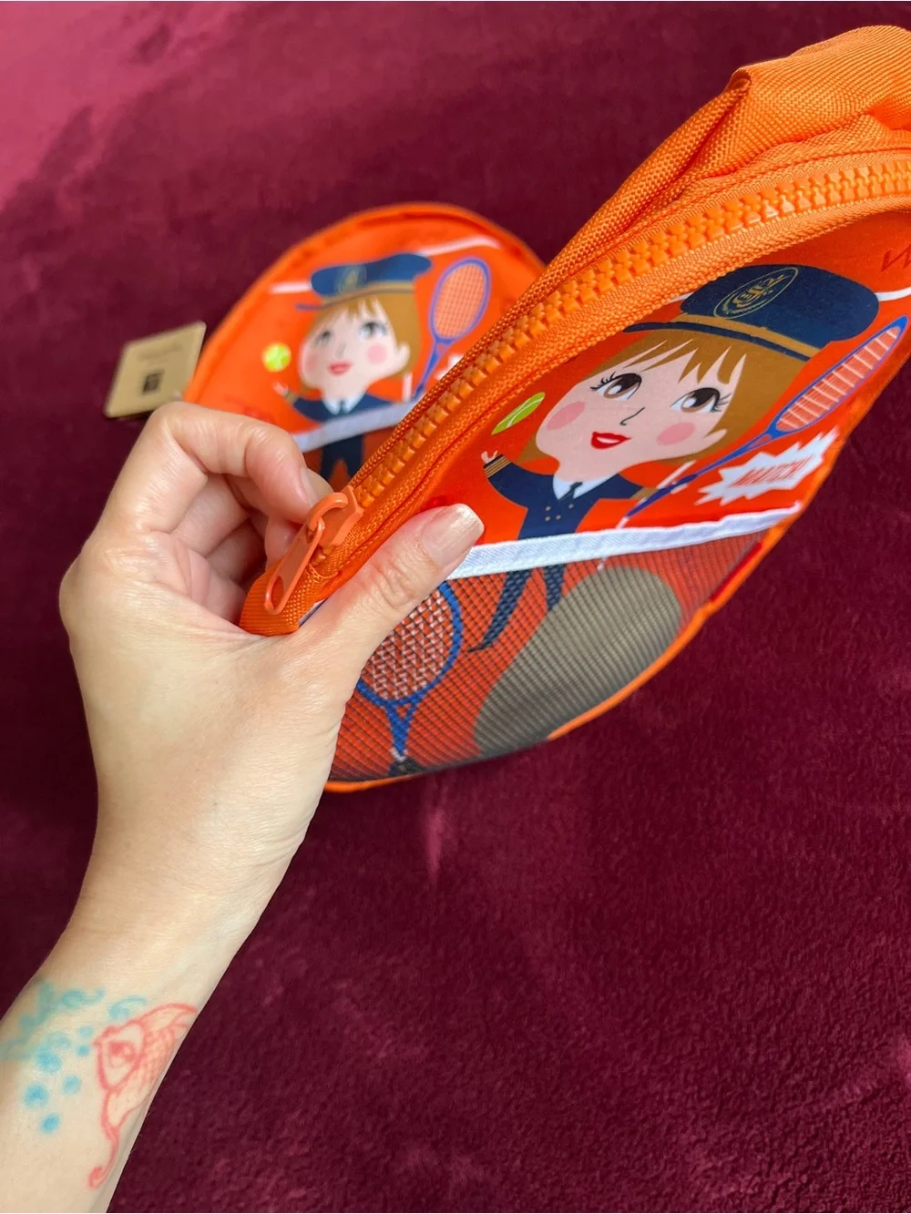 Orange Kids Paddle Set with Playful Character Graphic